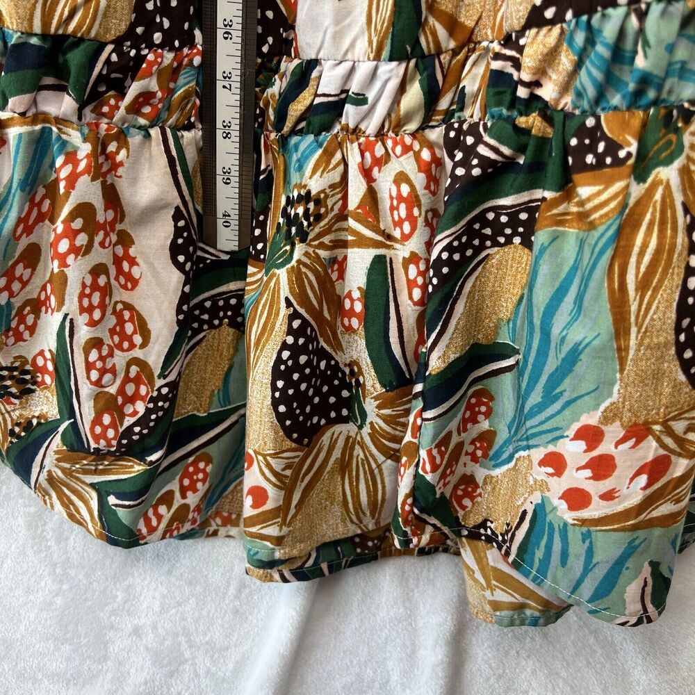 Floral 3X Maxi Tiered Cottage Feminine Puffy Sleeves Off Shoulder Long Dress - Picture 10 of 15